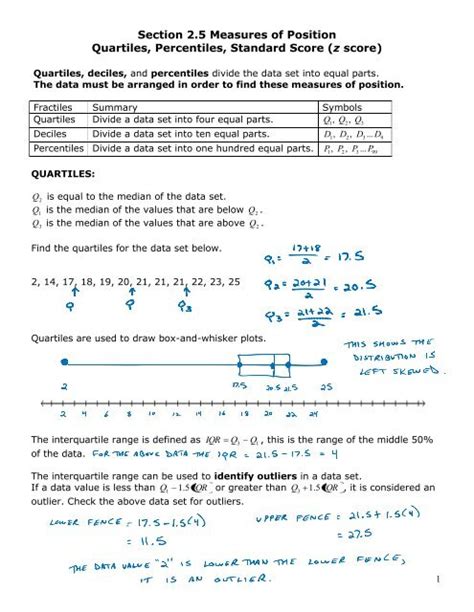 Measures of Position: Percentiles, Quartiles, Standard Scores.